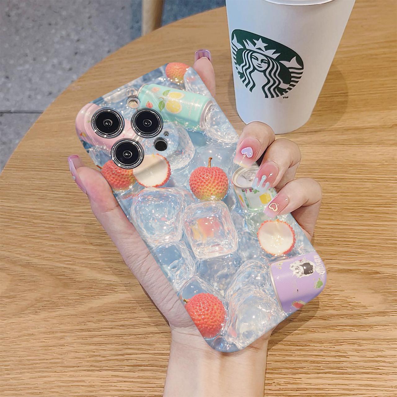 SMBLCE冰镇荔枝汽水适用苹果16菲林硬手机壳华为p70vivoppo小米15