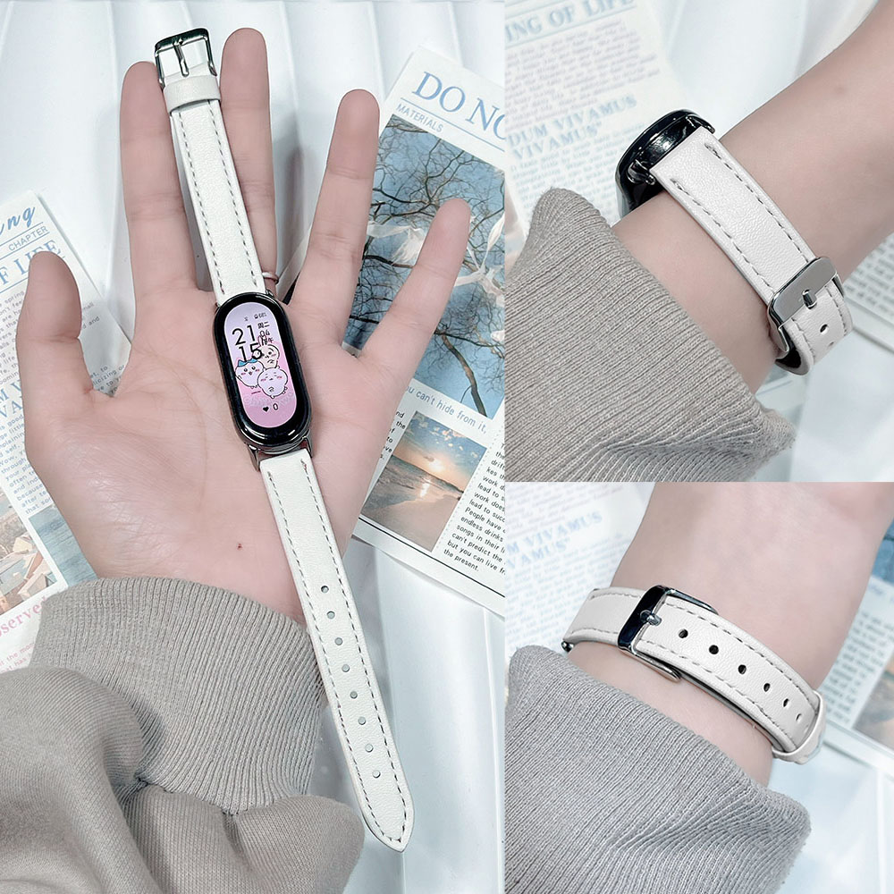 适用小米手环10/9表带8代nfc轻奢高级感运动手表带真皮质时尚腕带