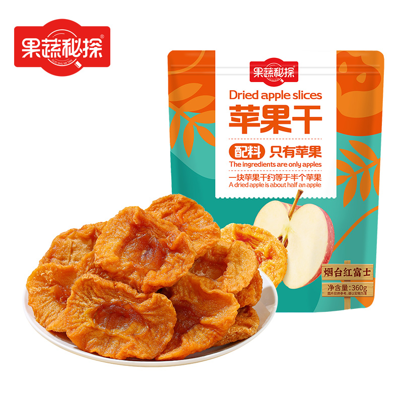 果蔬秘探 苹果干360g*2袋