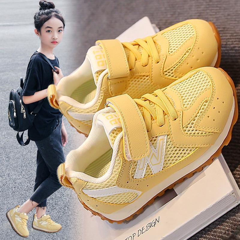 女童鞋子2025新款夏季儿童网面运动鞋大童休闲透气阿甘鞋女孩爆款