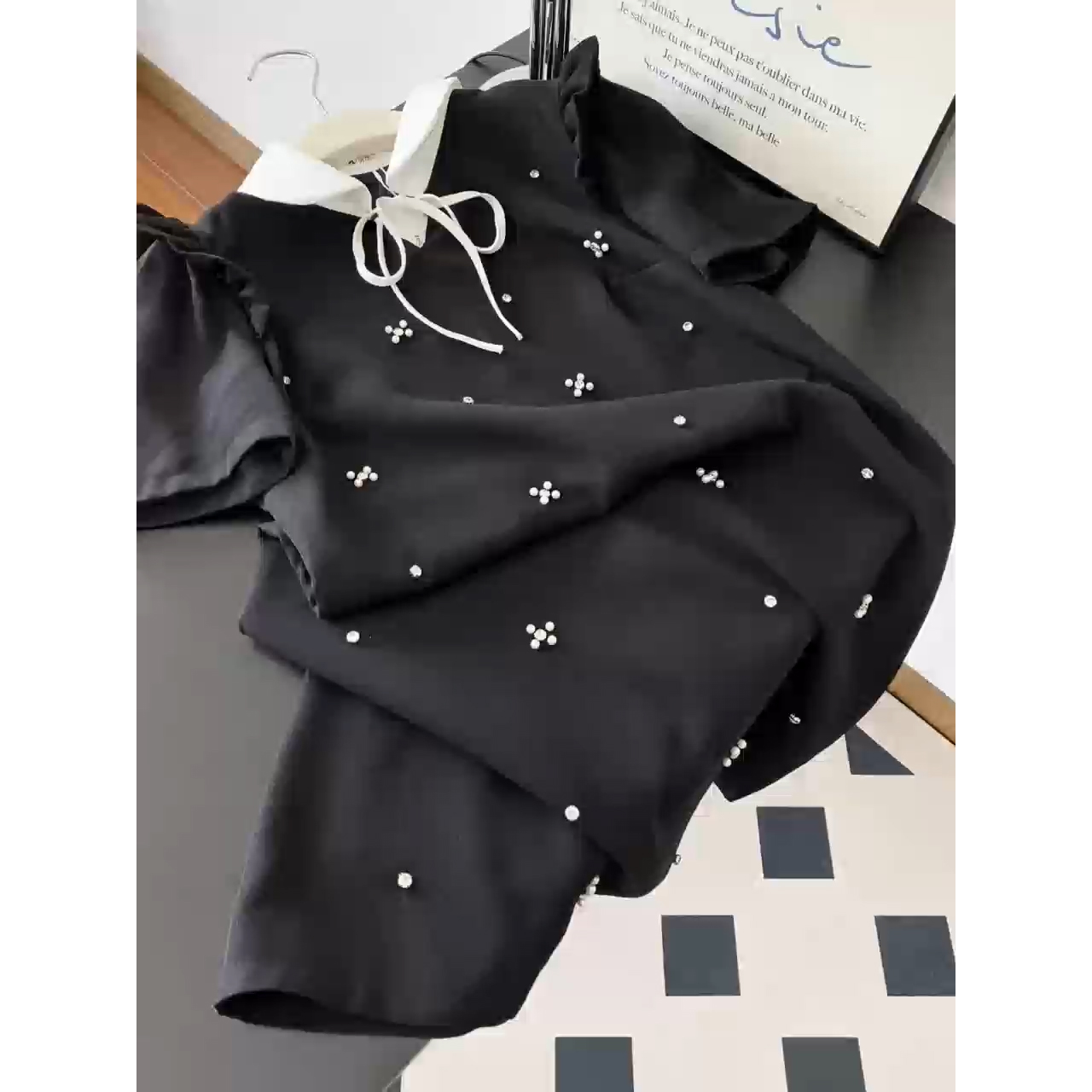 C1269#小飞袖连衣裙女宽松显瘦气质短裙2025夏季女装高级感