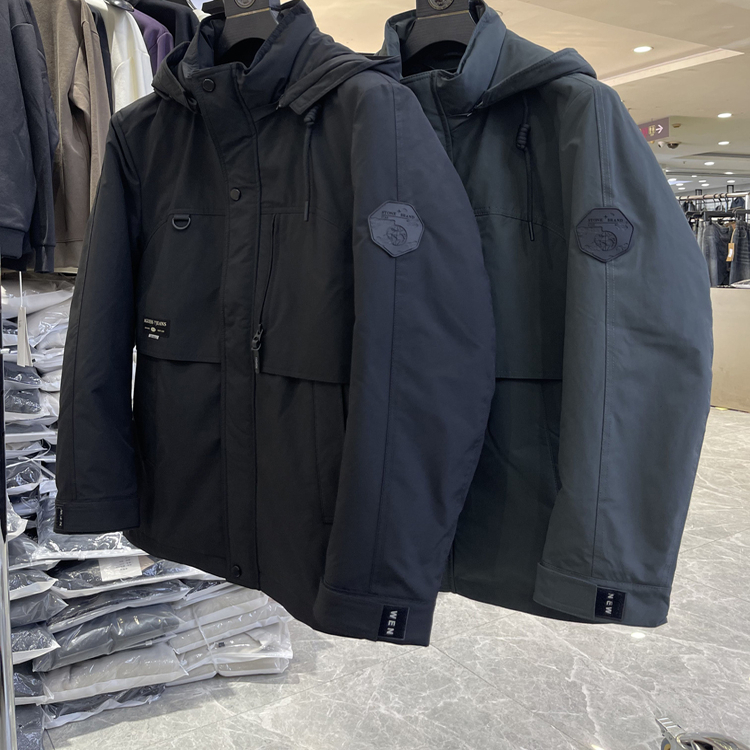 （3017）一衣三穿鸭绒防风保暖羽绒服可拆卸男士外套品牌撤柜代工
