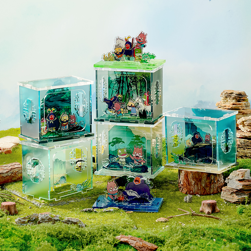 上美影Toi浪浪山小妖怪次元盒子盲盒摆件潮玩亚克力小猪妖周边