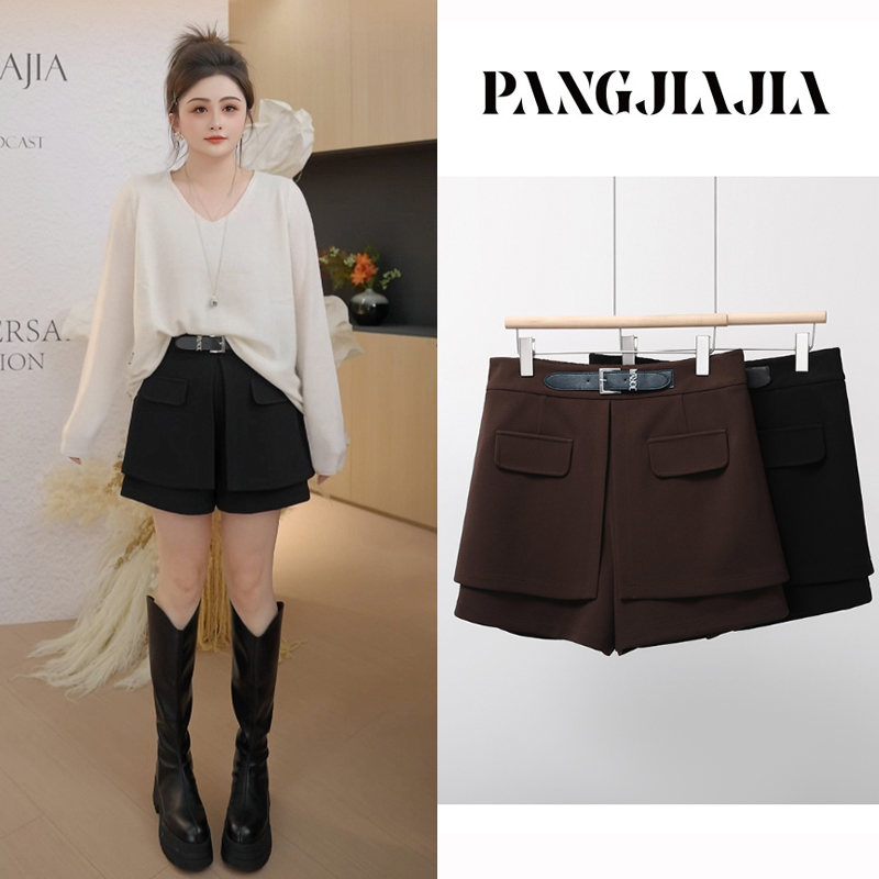 【胖佳佳】魔法短裤 小众设计感高腰显瘦百搭西装裤H625K01406