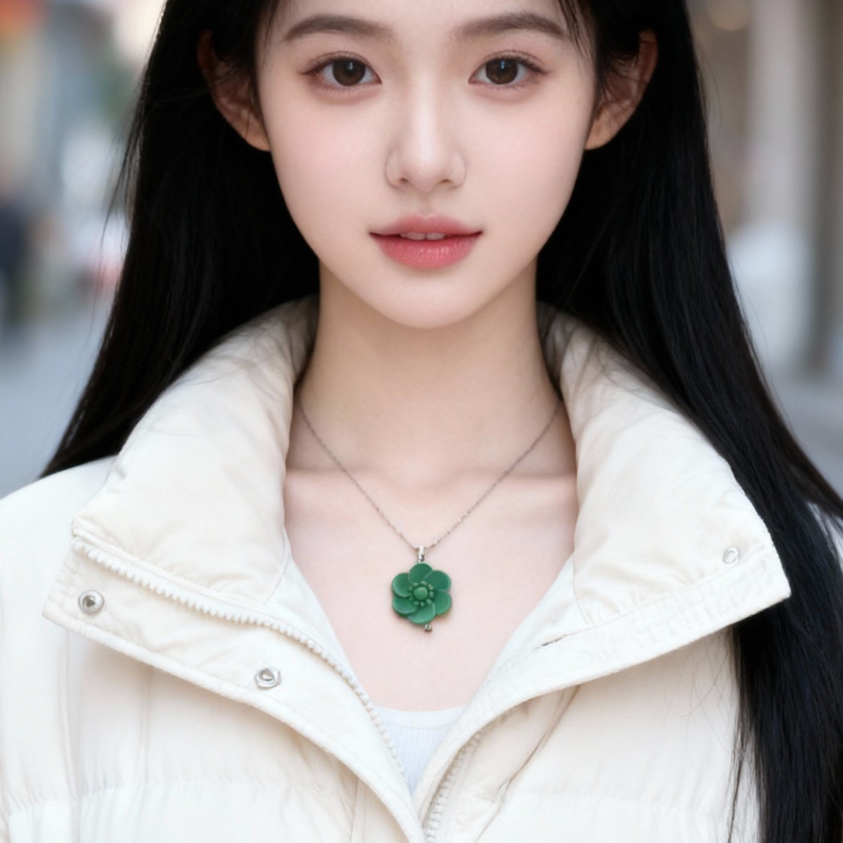 非金属木质吊坠 合香牌太阳花冰蓝梅花颈饰气质花开富贵多样性