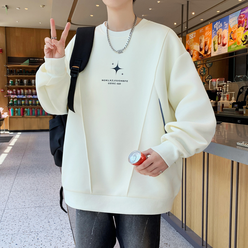 长袖t恤男春秋季2025新款美式潮牌内搭卫衣男装青少年打底衫