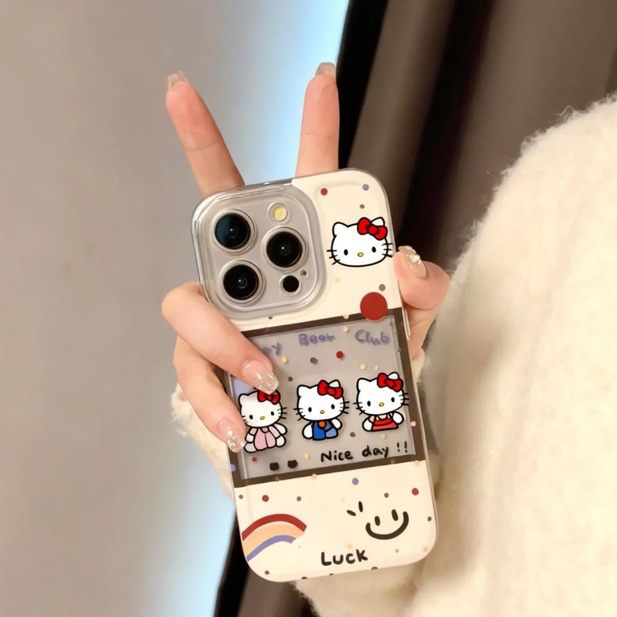 奥菲顿笑脸kt猫适用iPhone17/16pro高透手机壳华为vivo小米oppo套