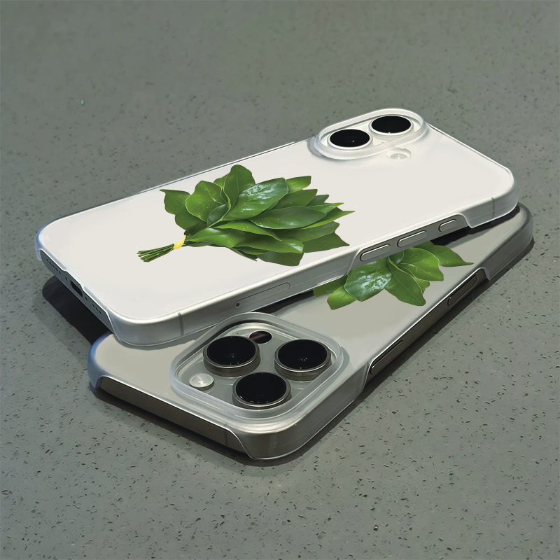 柚子叶适用苹果17promax无边框iPhone16透明15手机壳14个性13女