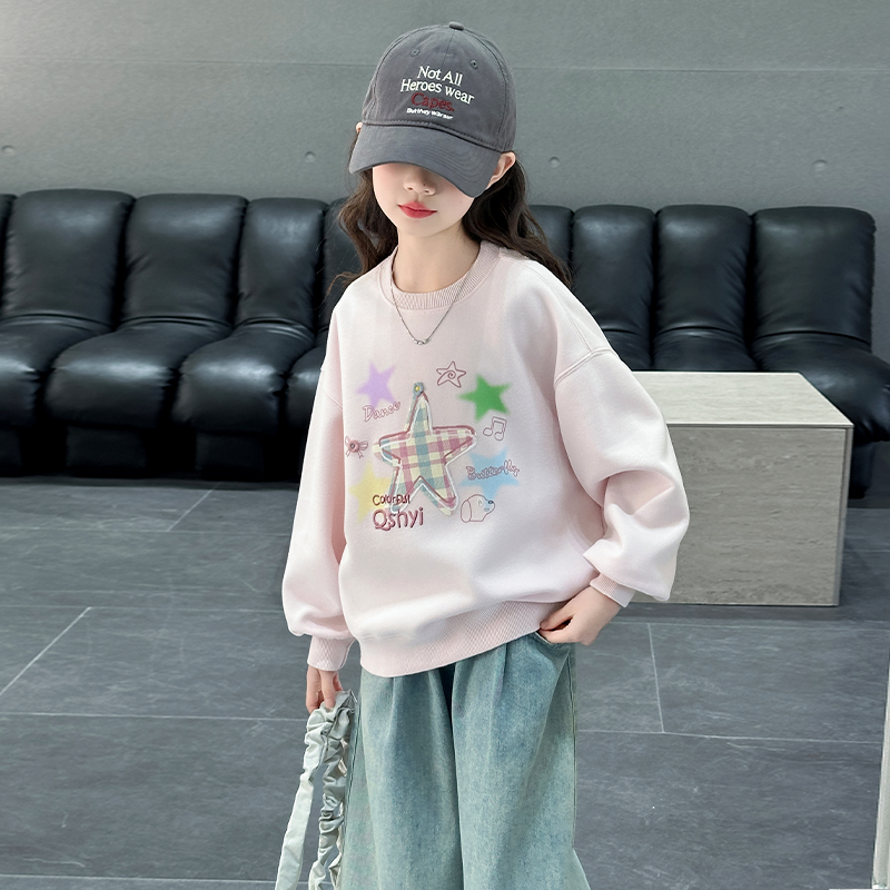 女童卫衣春秋款2025新款秋季女大童上衣洋气时髦女孩衣服儿童秋装