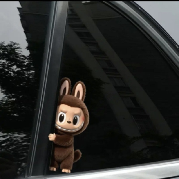 拉布布车贴汽车车身车窗玻璃装饰卡通可爱labubu摩托车电瓶车贴纸