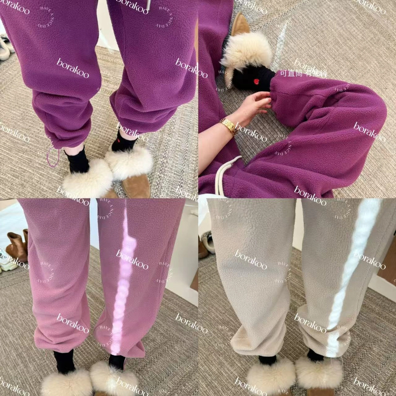 【BORAKOO】三色单面绒脚口抽绳休闲裤