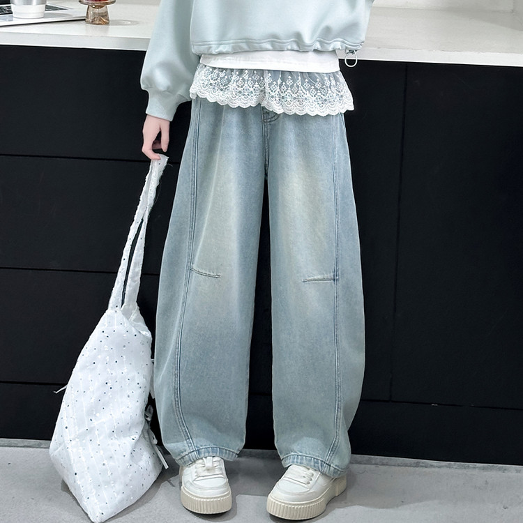 (秋款上新)时尚弯刀牛仔裤S022701