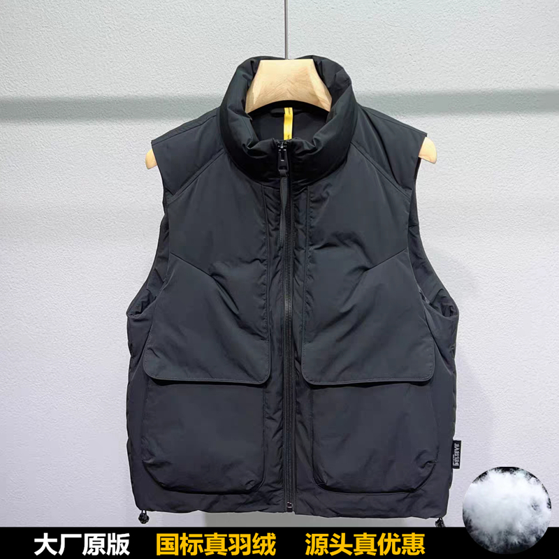 高充绒量羽绒马甲2025新款男工装风鸭绒百搭外套无袖马夹男士马甲