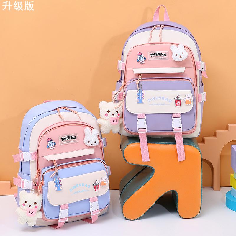 书包ins小学生一二三六年级初中生可爱双肩护脊减负轻便背包尼龙