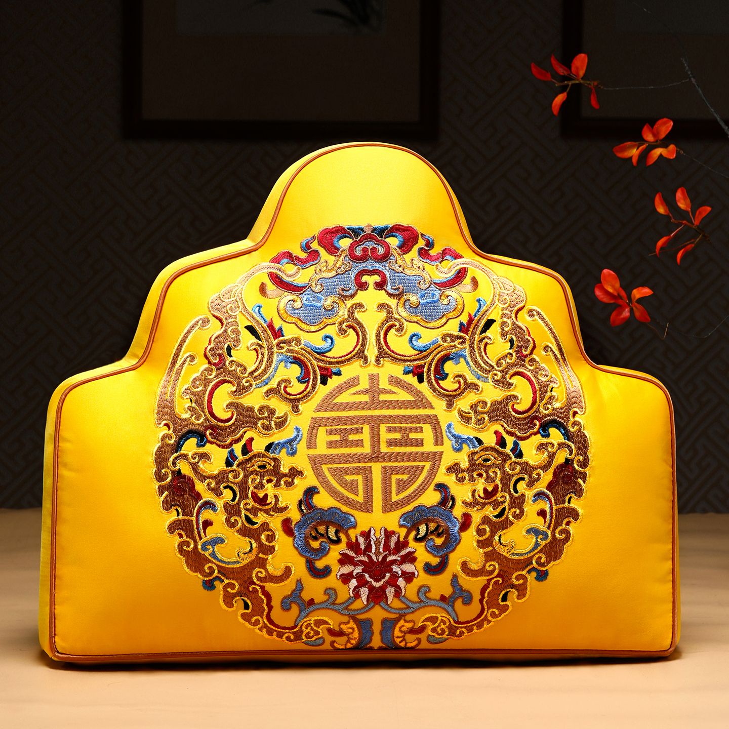 靠山枕中式红木沙发罗汉床靠背垫腰枕大靠枕含芯云枕靠山枕枕头