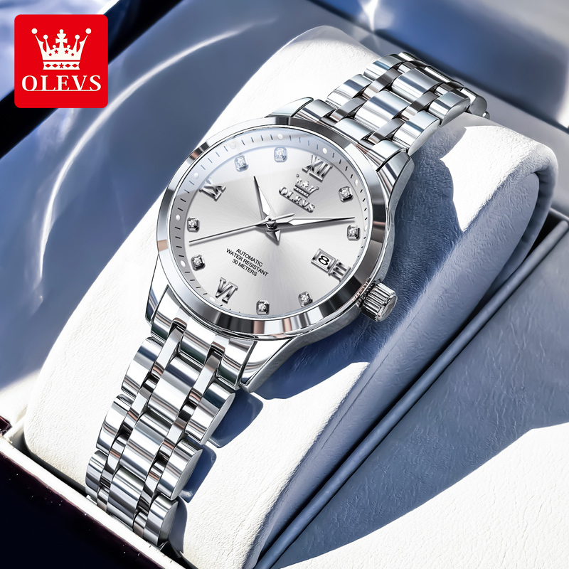 瑞士认证欧利时女士女款手表女表镶钻防水夜光全自动机械表气质