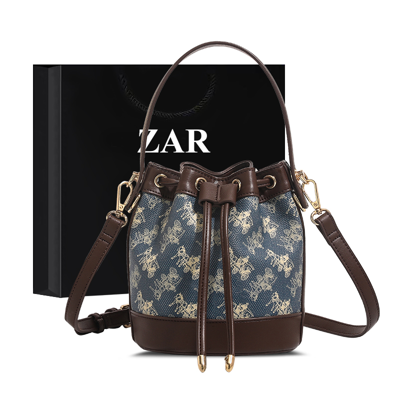 ZAR&RUILR/查瑞娜轻奢包包女时尚小包百搭斜挎包高级感手提水桶包