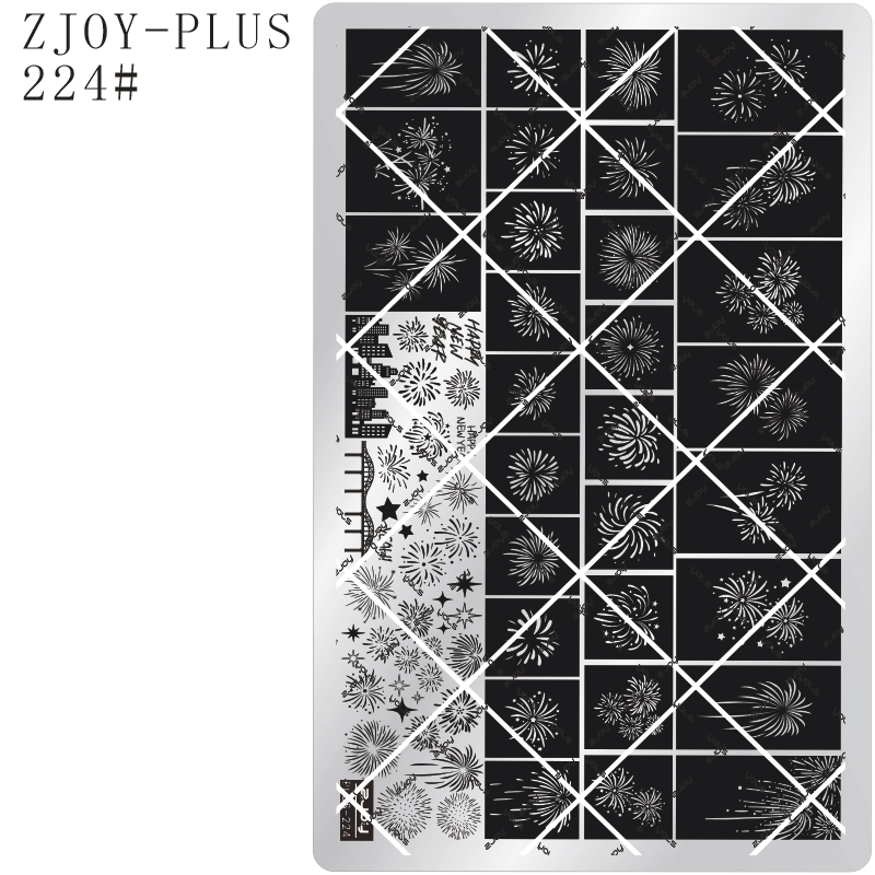 ZJOYplus-201-250新年烟花不规则蕾丝印花钢板转印模版DIY小工具