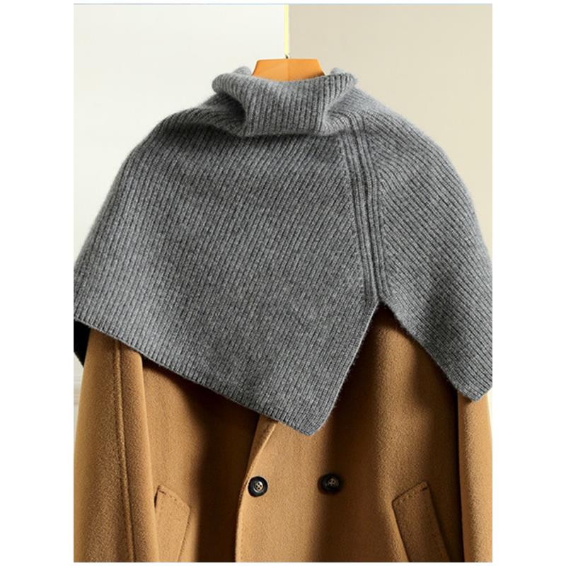 冬季时尚外搭假领子高领毛衣披肩女斗篷百搭套头针织毛线围脖加厚