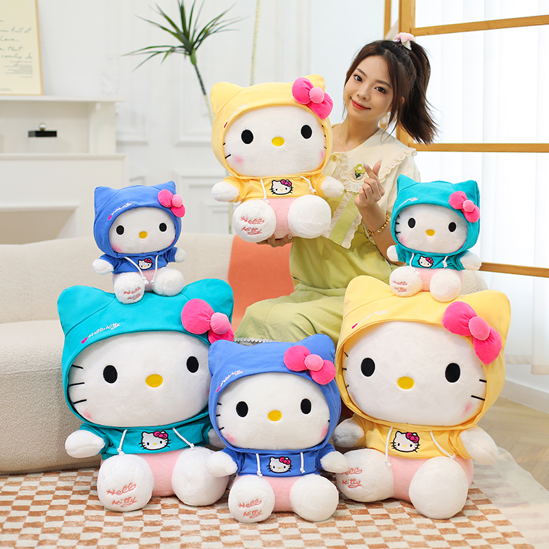 新款可爱运动卫衣kt猫玩偶毛绒玩具heIIokitty公仔凯蒂猫抱枕礼物