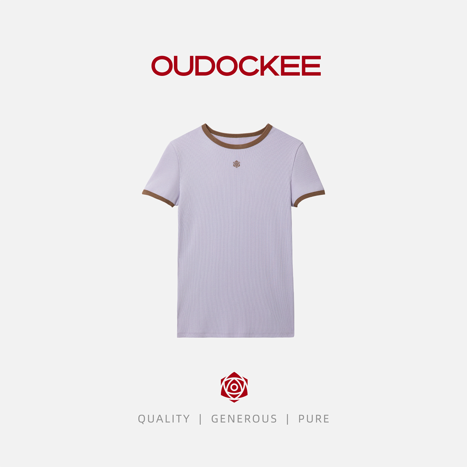 OUDOCKEE 鸥鸥【棉】香芋 浅紫色上衣短袖T恤 T2502H303T