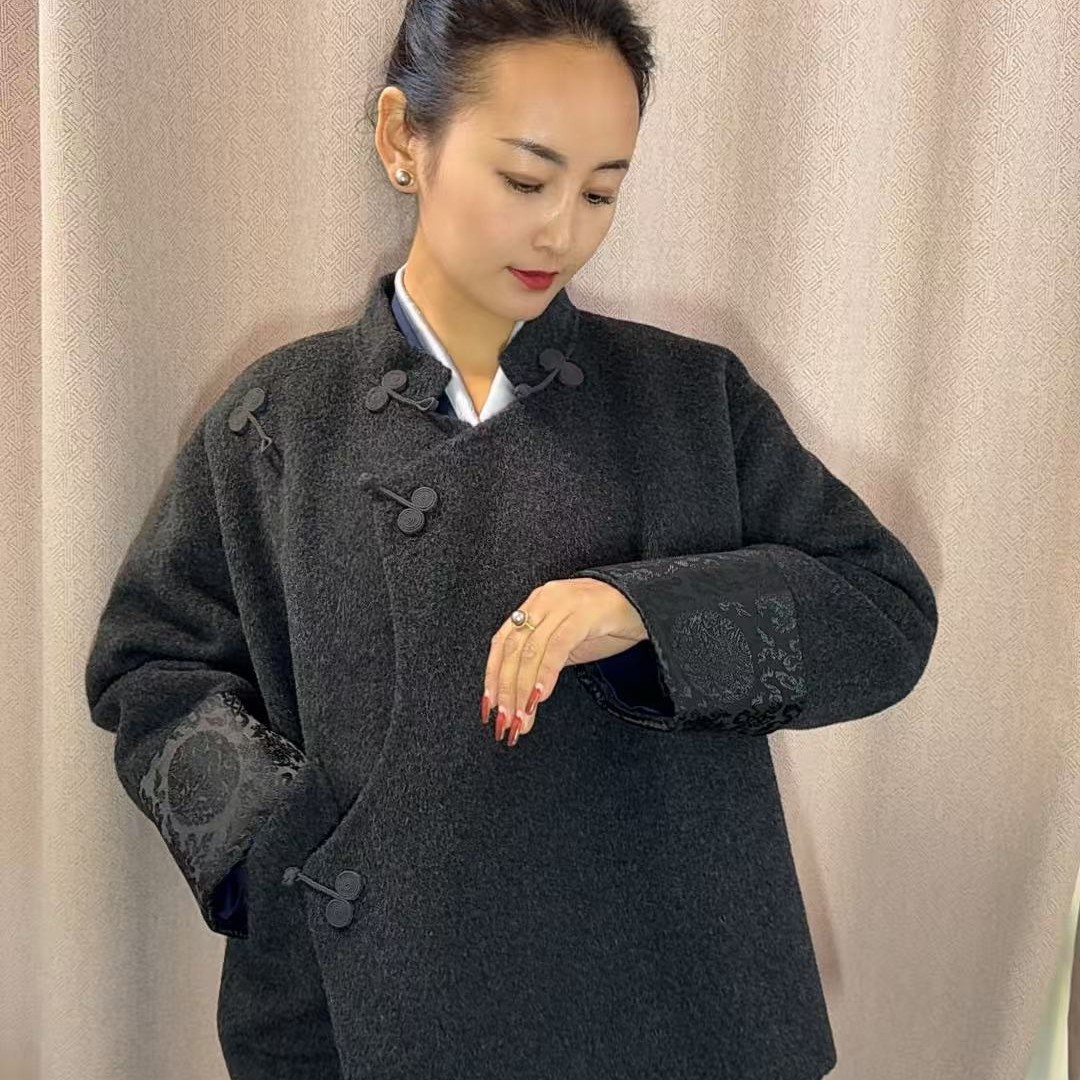 藏装外套双面呢子
