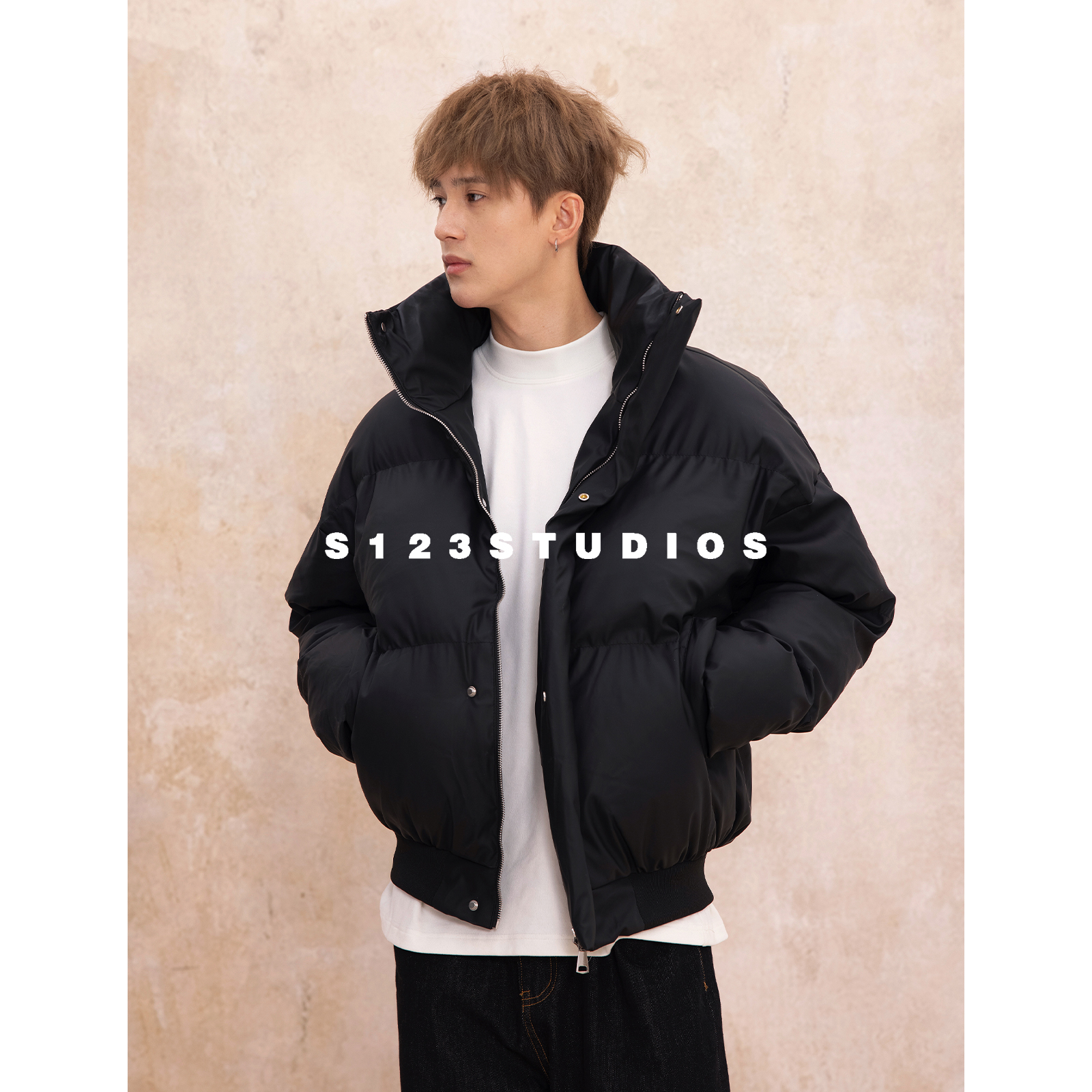 S123【口粮皮毛感】外套男女同款宽松百搭纯色保暖棉衣上衣聪明陈