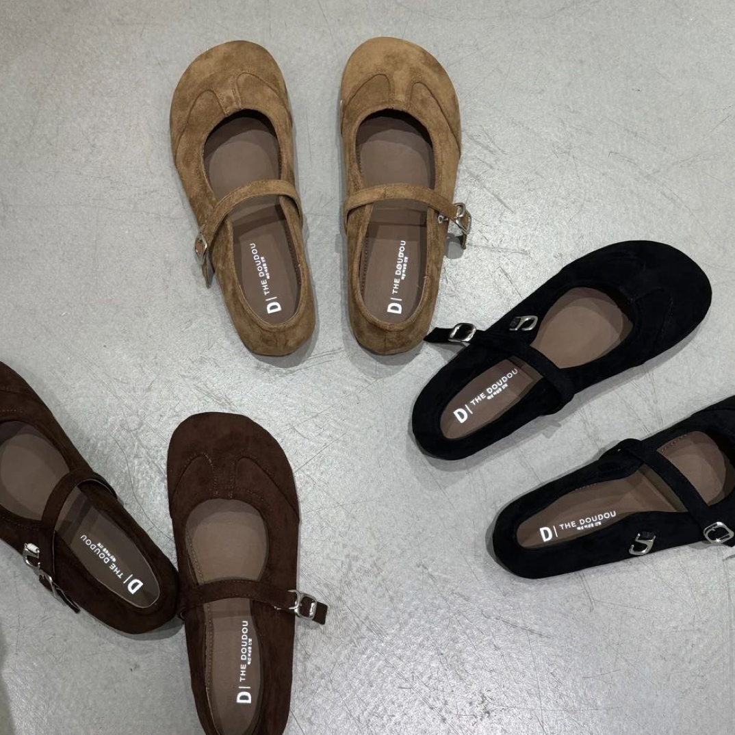 爆款秋季小单鞋贝壳头玛丽珍鞋新款一字带耐磨浅口单鞋瓢鞋软底好