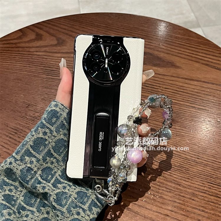 适用华为matex5/x6折叠典藏版手机壳真皮跑车支架全包中轴保护套