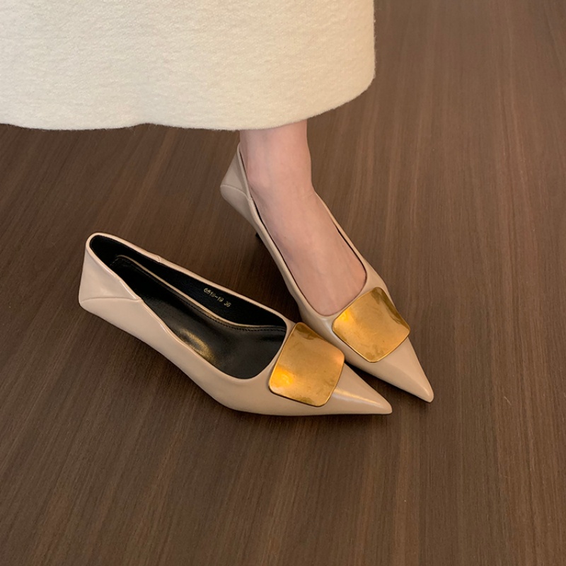 法式尖头高跟鞋女鞋子2025年春季新款小众设计感气质名媛细跟单鞋