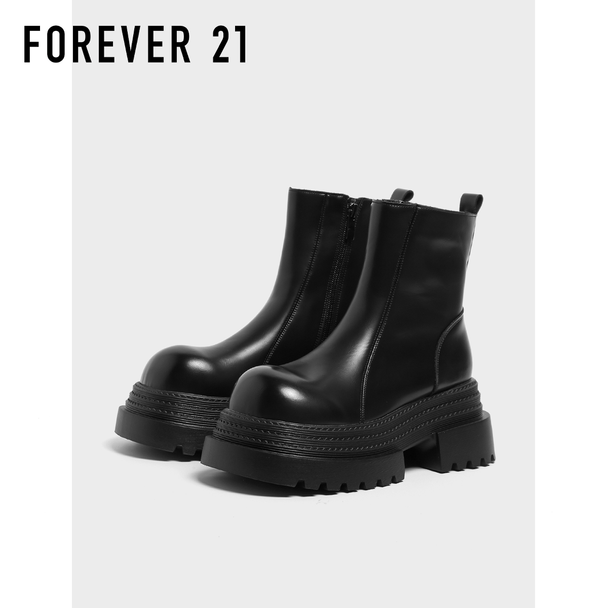 双11好物F21马丁靴女2025新款秋季软厚底增高休闲百搭英伦风长靴