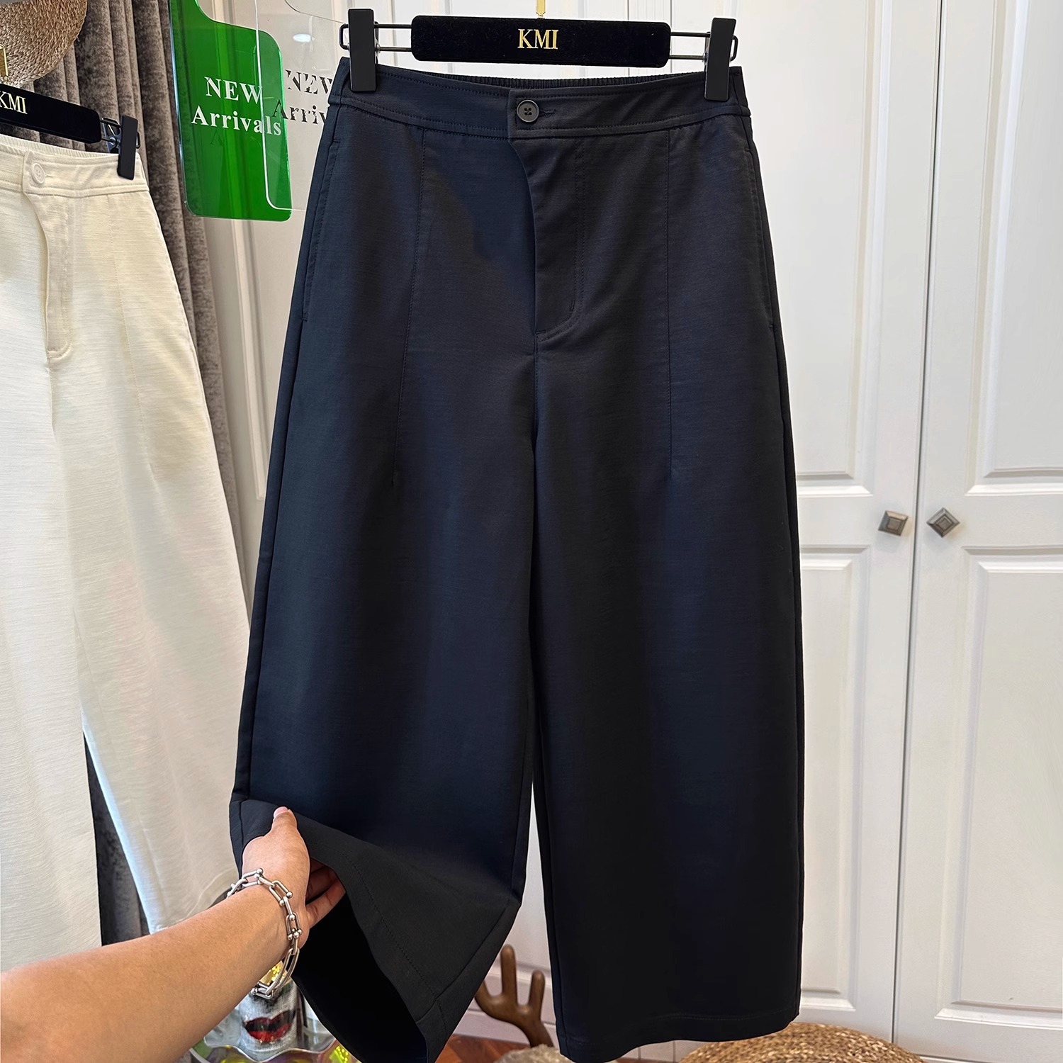 大东门欧洲站天丝高腰夏季新款休闲裤女气球裤宽松百搭九分弯刀裤