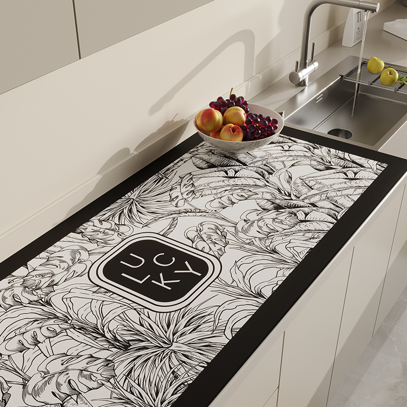 超大号厨房沥水垫长条台面吸水垫灶台吸水防滑隔热耐高温防烫地垫