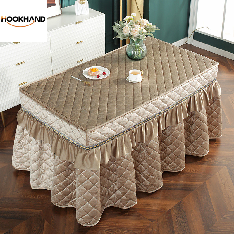 烤火罩电炉罩套加厚加绒长方形电茶几罩套电暖炉罩套烤火被新款