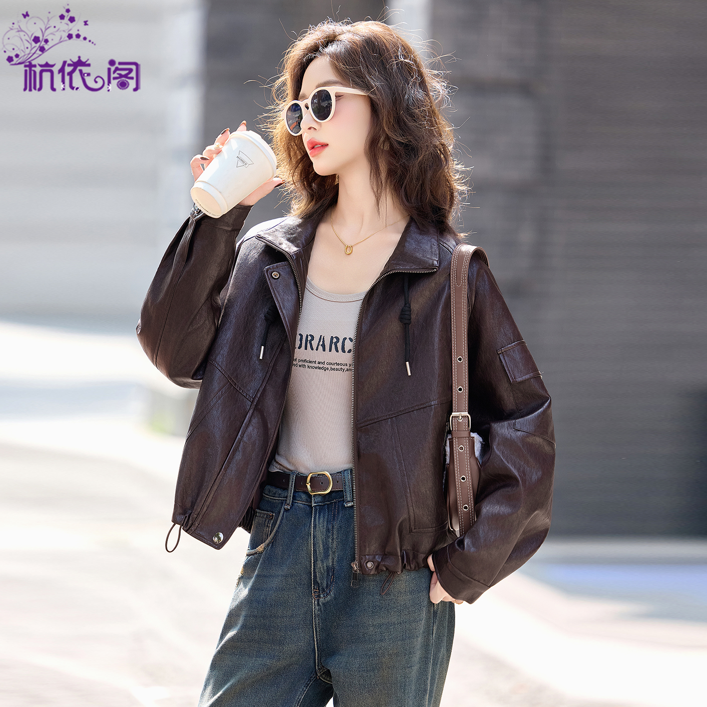 皮衣外套女短款2025秋季新款小个子宽松休闲气质复古PU皮机车夹克