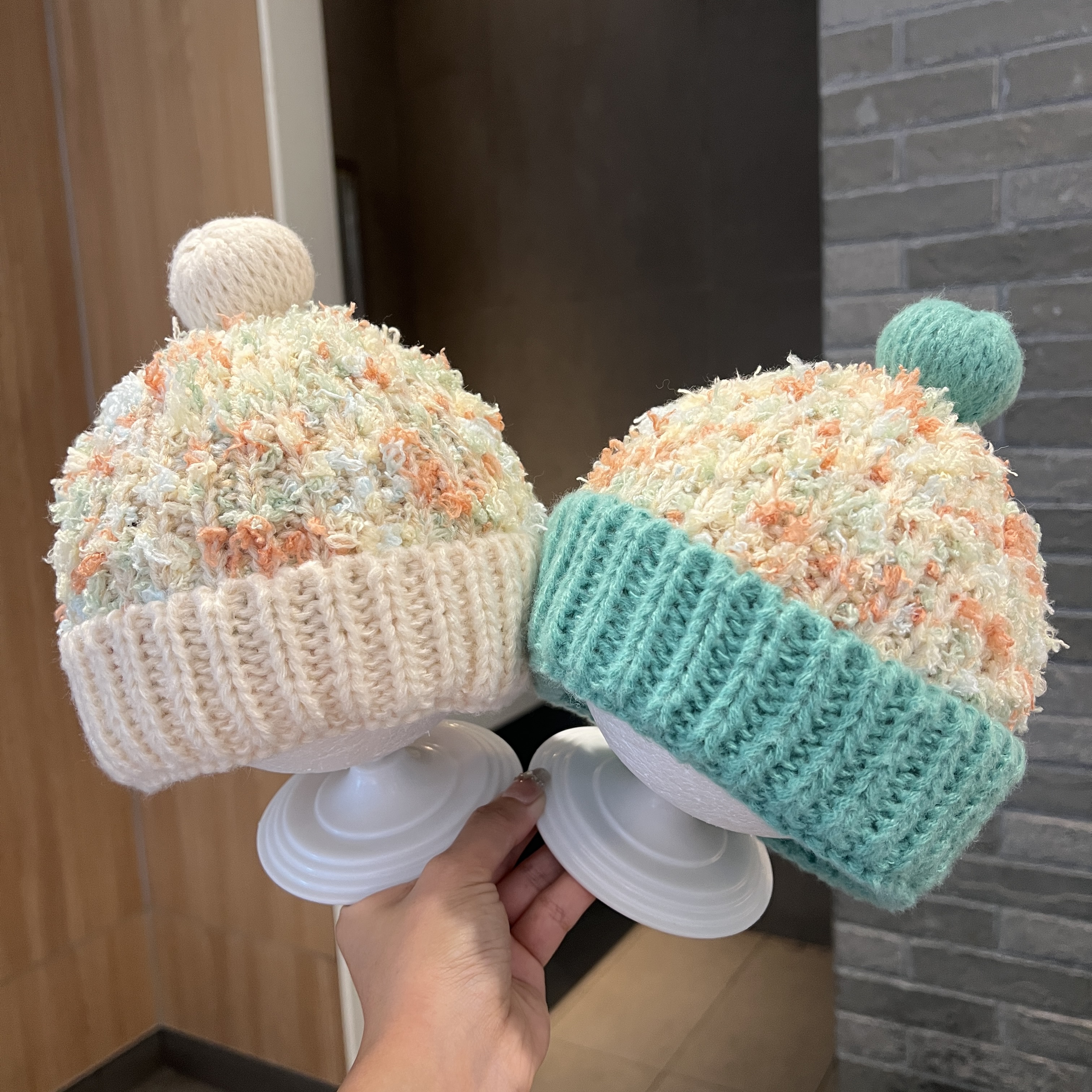 【颜值担当】宝宝帽子秋冬韩版男女童彩色针织毛线帽防风保暖套头帽