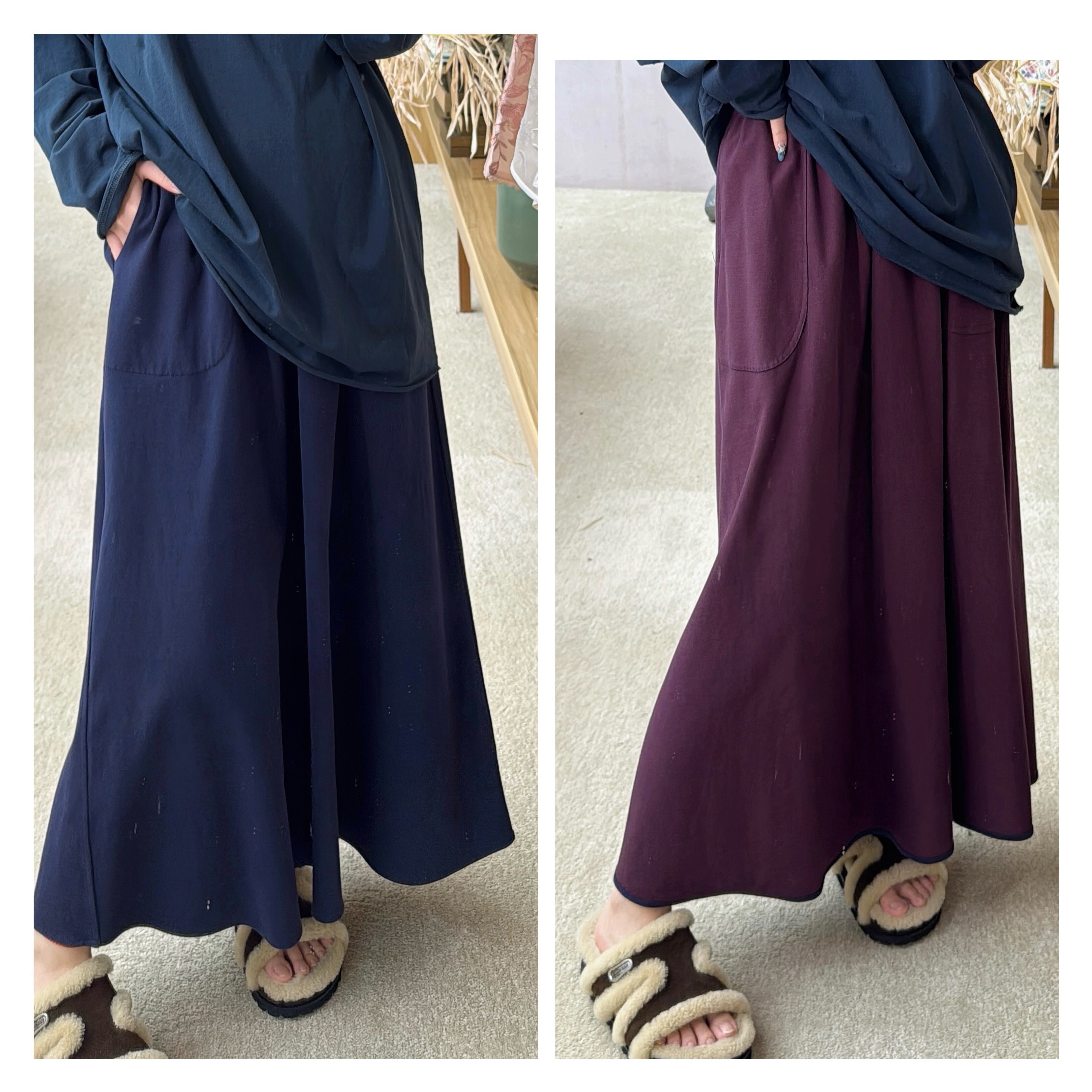 红蓝双面穿！休闲感双面撞色半裙！GZ5833