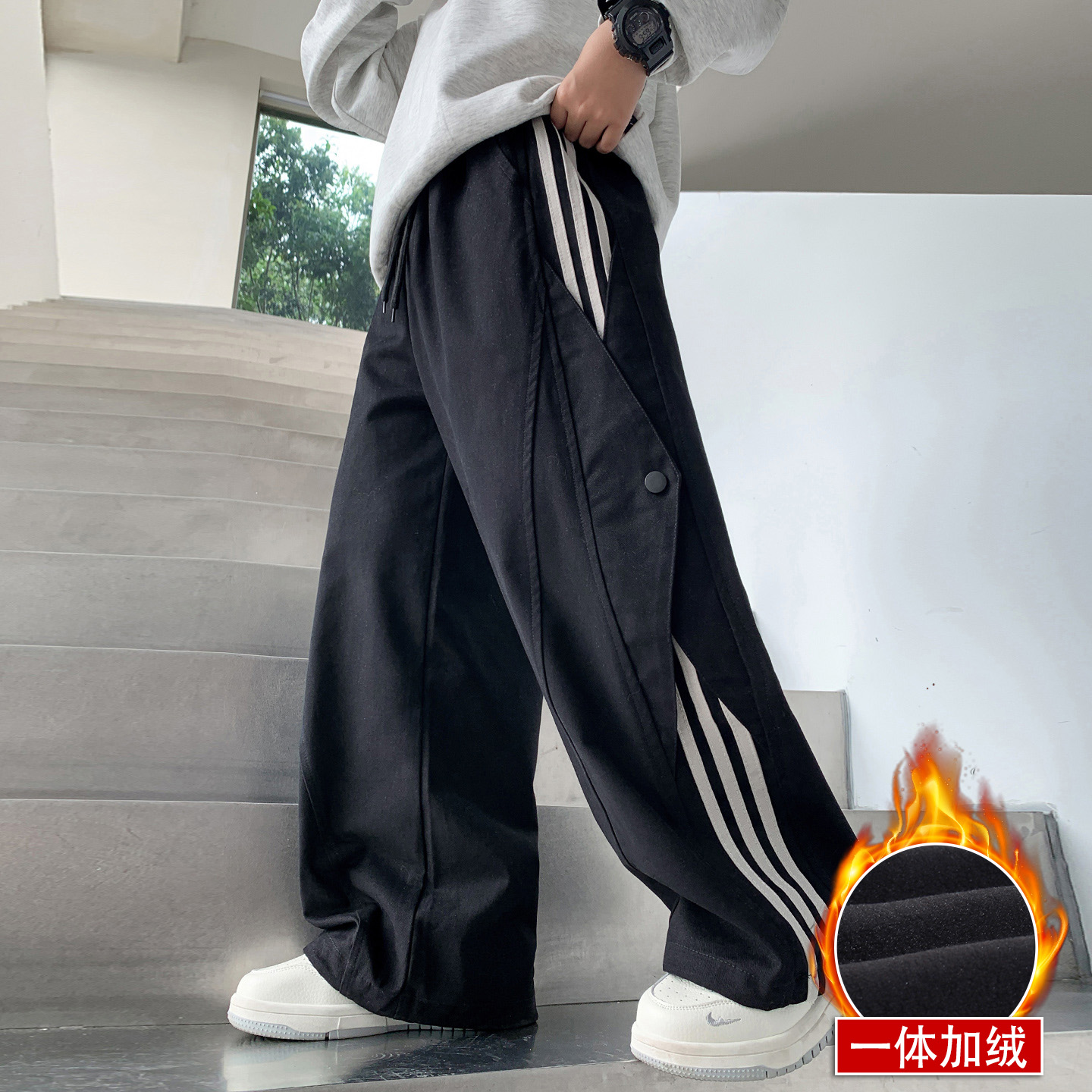 儿童装男童裤子秋冬款2025新款中大童冬季休闲裤男孩卫裤冬装加绒