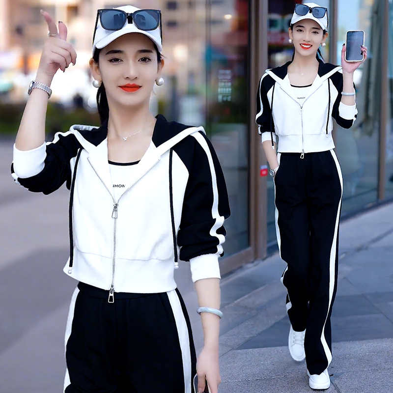 休闲时尚运动服套装女2025年春秋新款小个子洋气质卫衣卫裤两件套