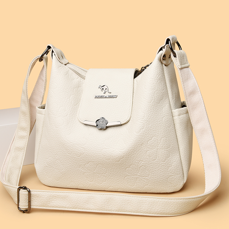 正品专柜女士软皮包包2025新款时尚单肩包妈妈斜挎包百搭经典女包