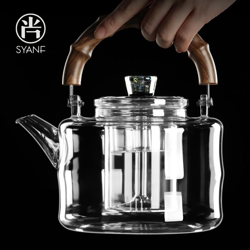 苏泊尓全玻璃煮茶壶加厚耐高温提梁壶家用电陶炉专用大容量烧水壶