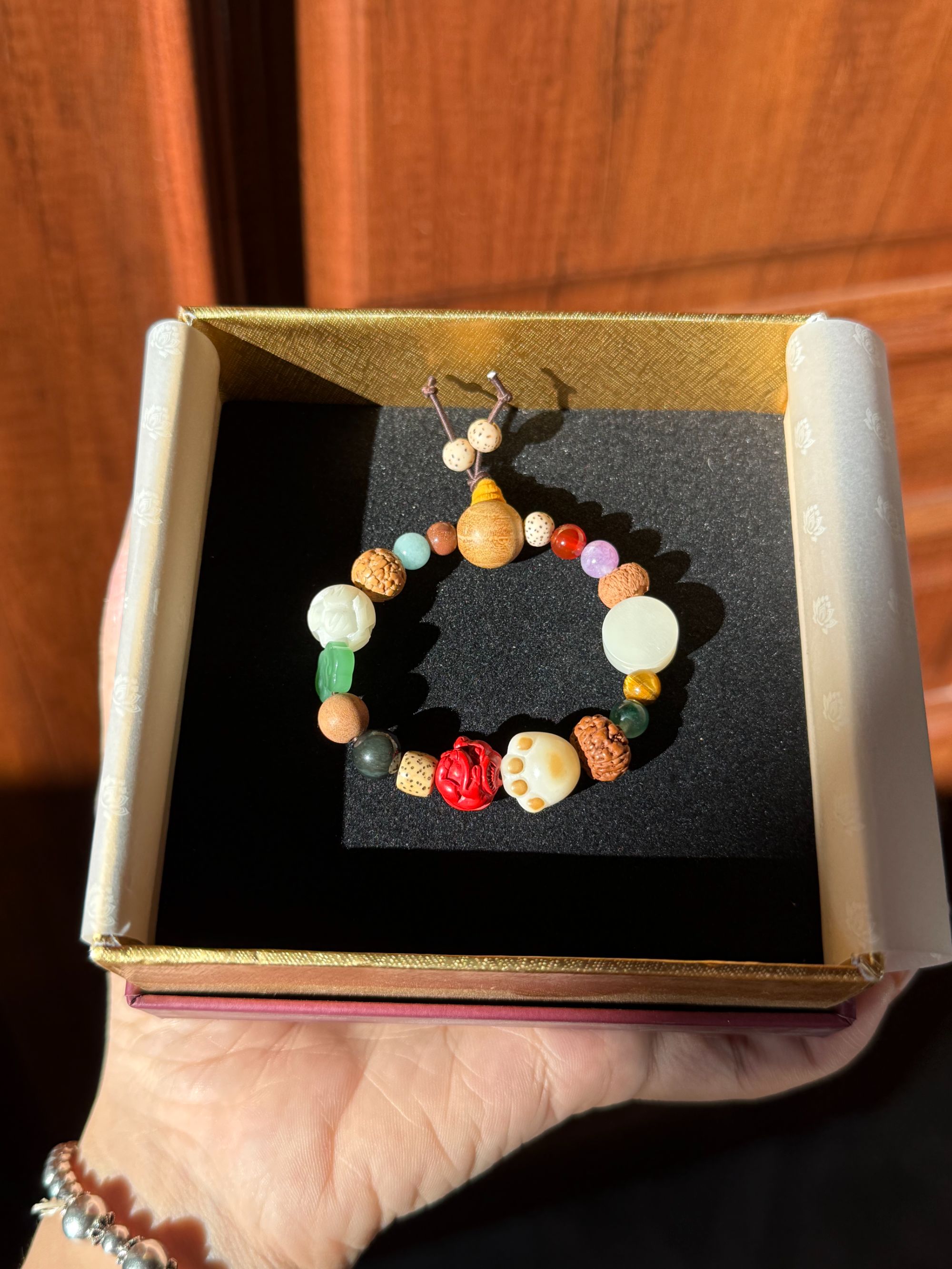 非金属大理石手链 非金属木质手链 儿童款 生肖款十八籽时尚精美