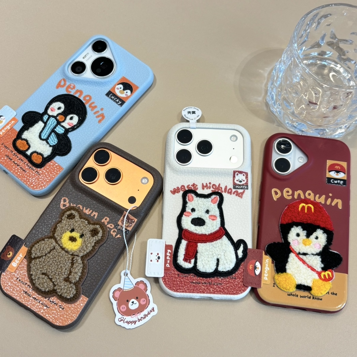 BANCA秋冬刺绣西高地标签适用苹果17/16promax手机壳华为P70vivo