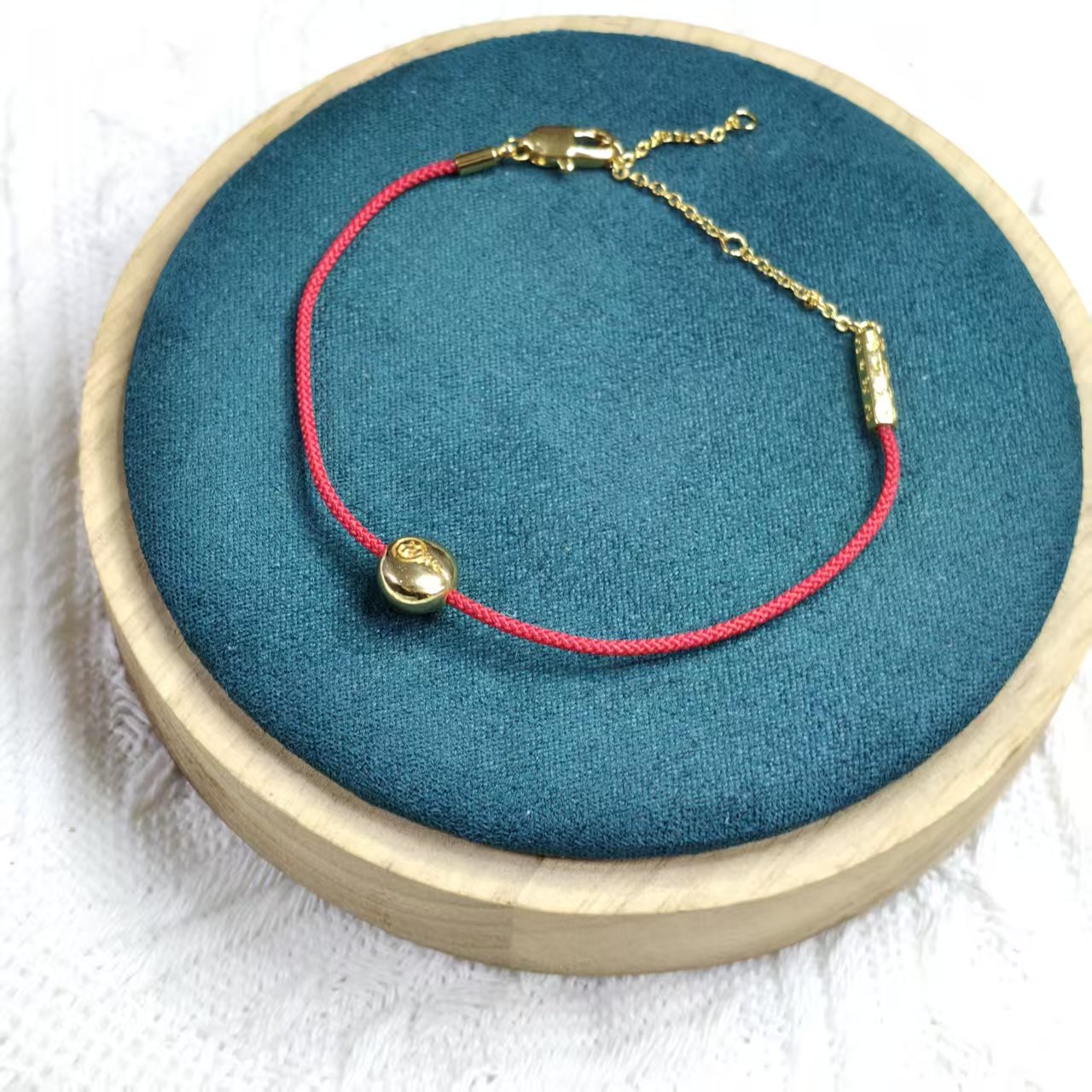 纯铜手链 幸运红绳转运珠手链女国风姻缘三生三世月老红线情侣款