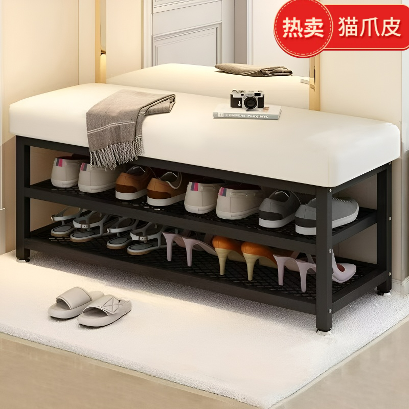 猫抓皮换鞋凳长凳软包床尾凳沙发凳浴室休息区健身房更衣室坐凳