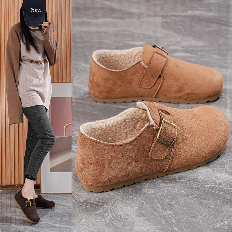2025年新款冬季休闲防滑毛毛鞋休闲风韩版百搭时尚休闲鞋板鞋