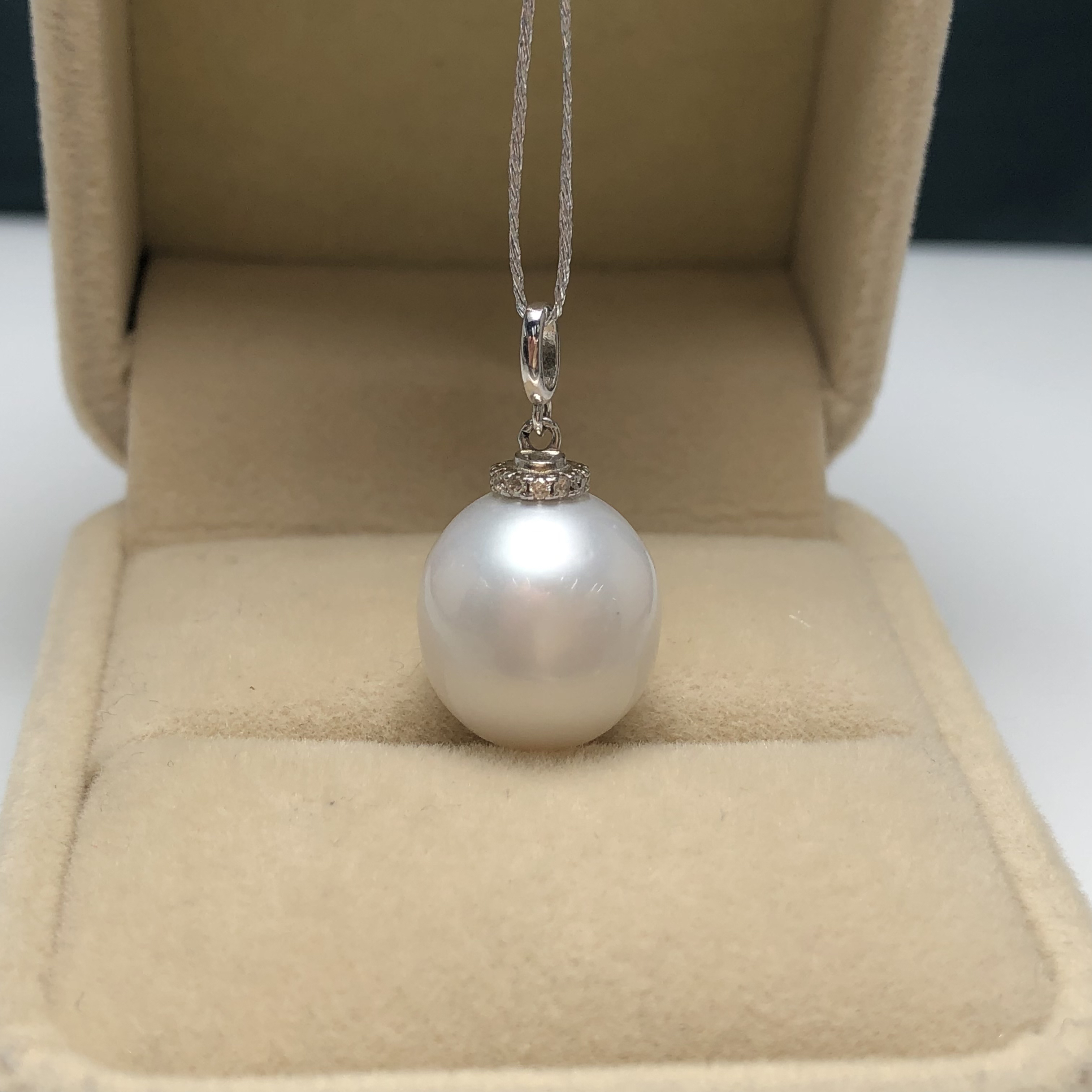 双十一海水珍珠 澳白银吊坠12-13简约百搭