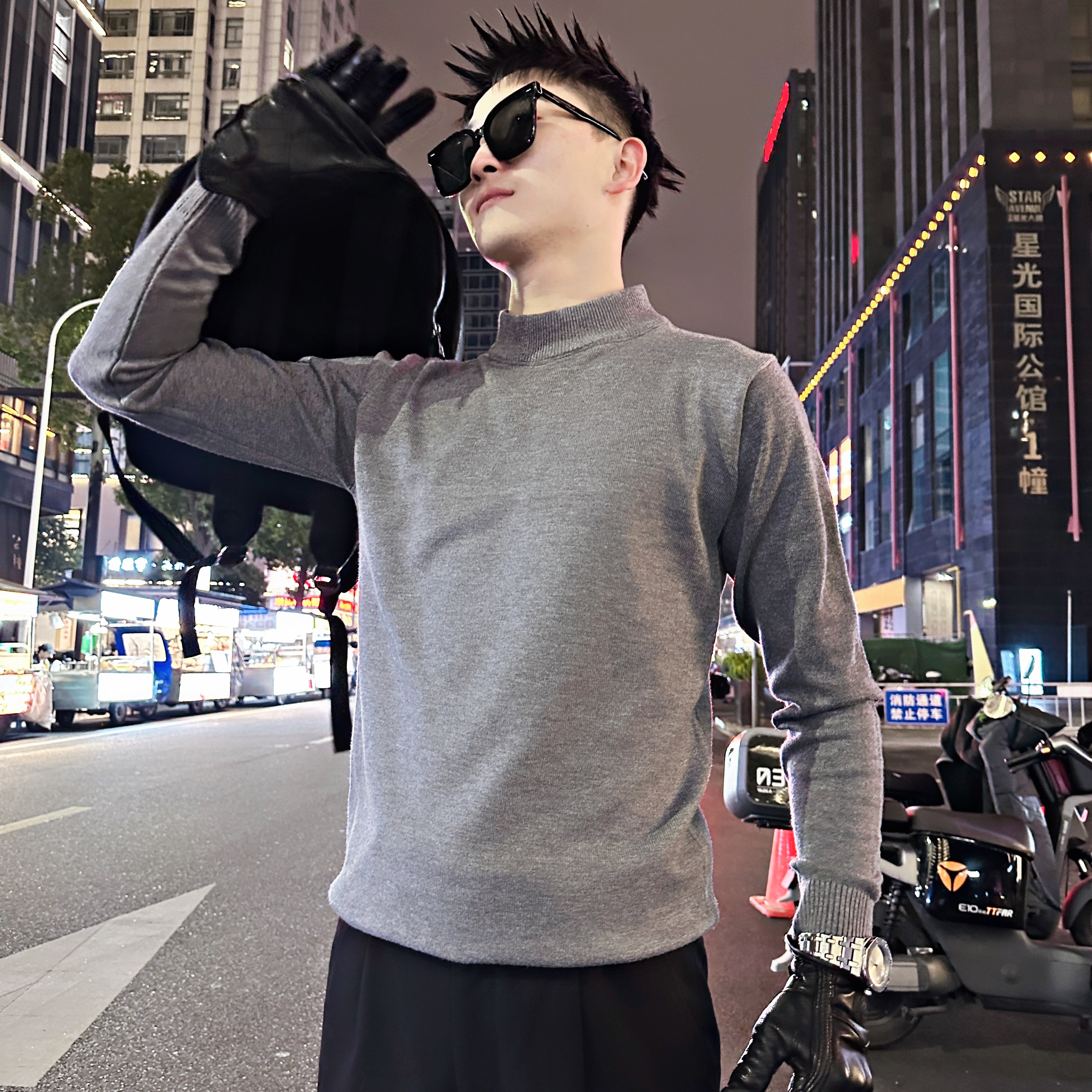 半高领针织毛衣打底衫2025新款纯色百搭修身内搭冬季保暖长袖体恤