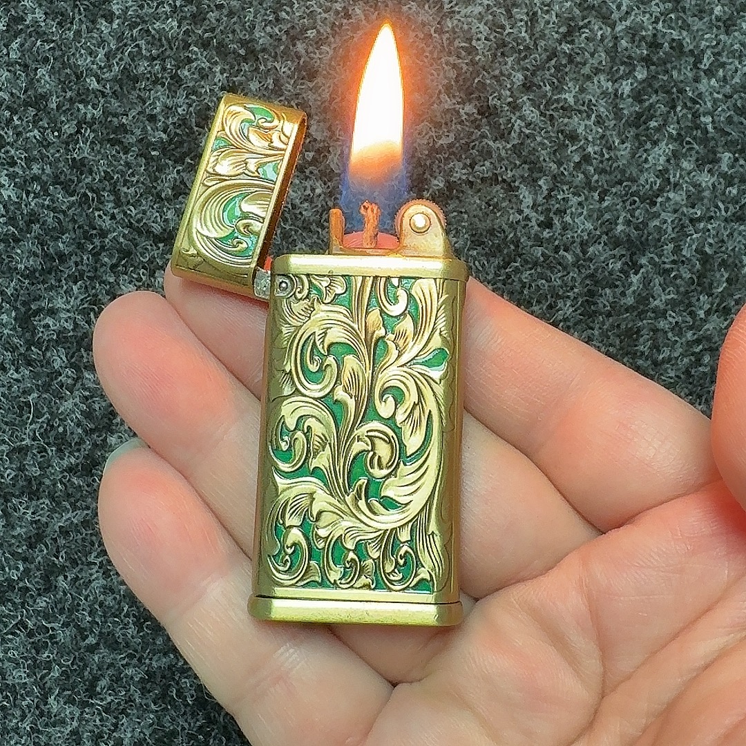 薄款砂轮煤油打火机 双面雕花煤油打火机 轻薄砂轮煤油打火机包邮