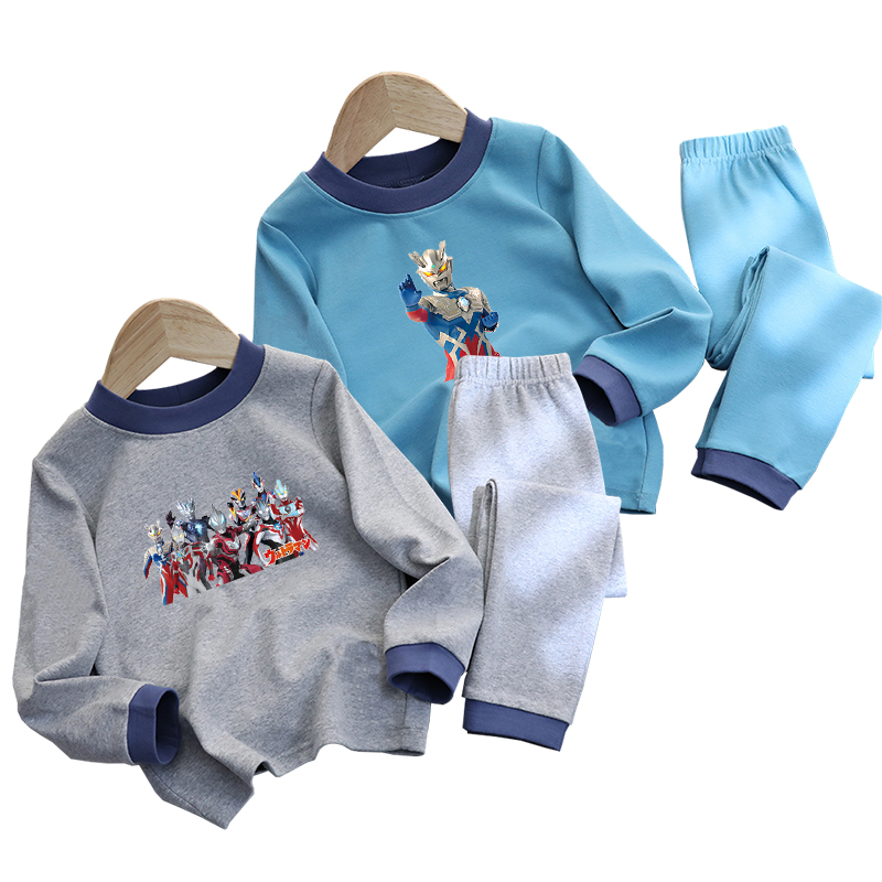 奥特曼打底套装儿童秋衣秋裤男童洋气睡衣套装宝宝家居服两件套潮